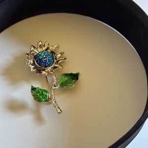 Van Gogh Sunflower Enamel Brooch